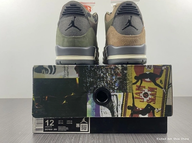 Kicked Out Shoe Store Retro Patchwork Camo Air Jordan DO1830-200 3 0819